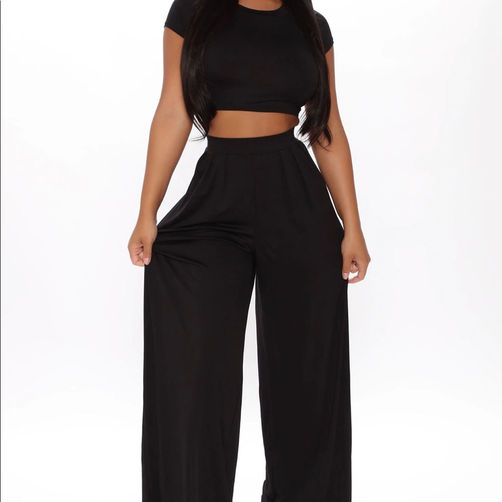 Crop top and wide leg